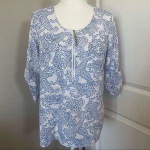 Cathy Beautiful top 3/4 sleeve nice print great condition size M